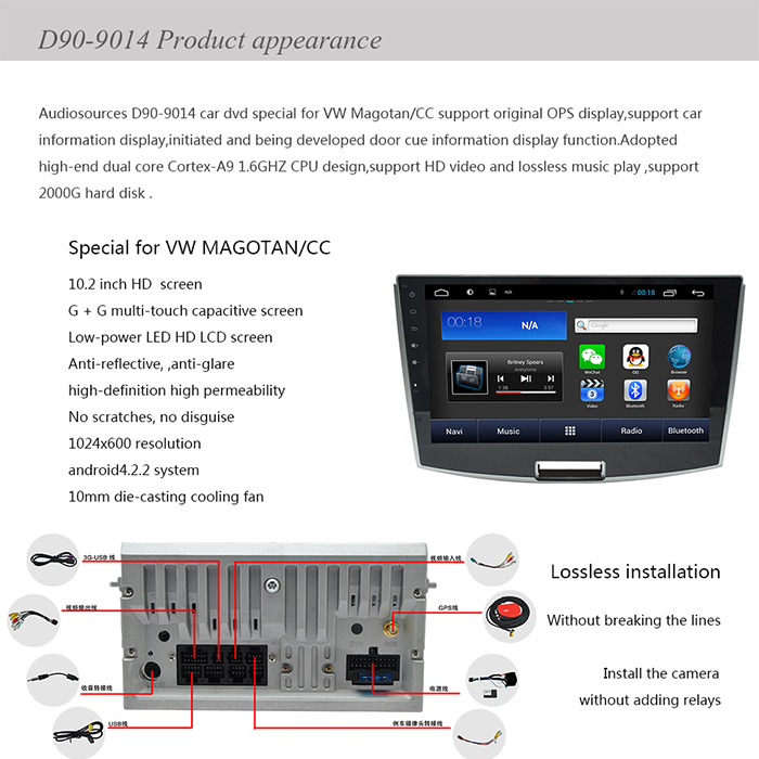 MULTIMEDIJA ANDROID DD90-9014 ZA VW PASAT CC